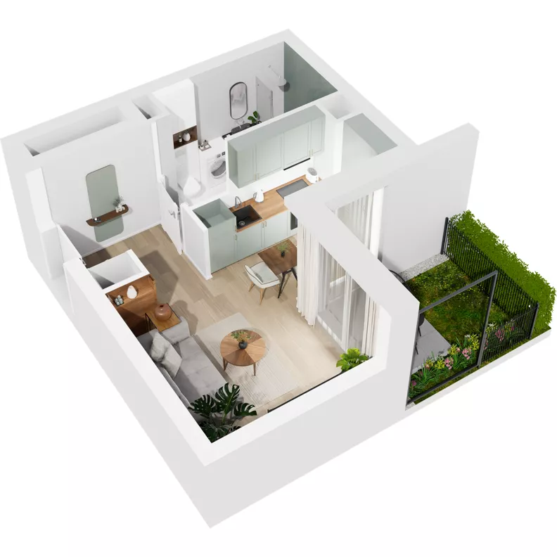 1 pokój, mieszkanie 27,85 m², parter, oferta nr 122/70, Dobre Strony, Kraków, Dębniki, Borek Fałęcki, ul. Obozowa