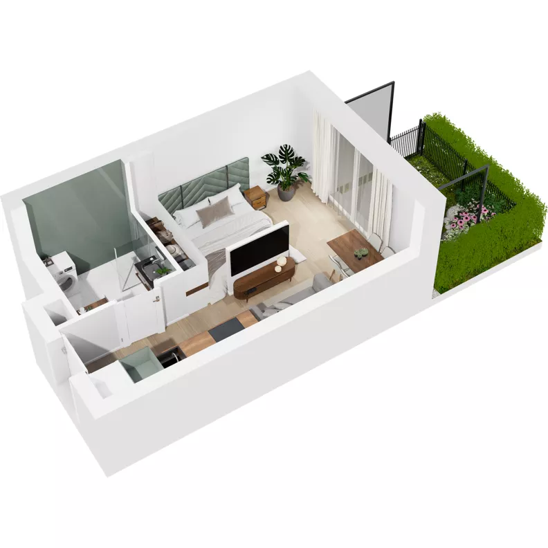 1 pokój, mieszkanie 25,12 m², parter, oferta nr 126/193, Dobre Strony, Kraków, Dębniki, Borek Fałęcki, ul. Obozowa