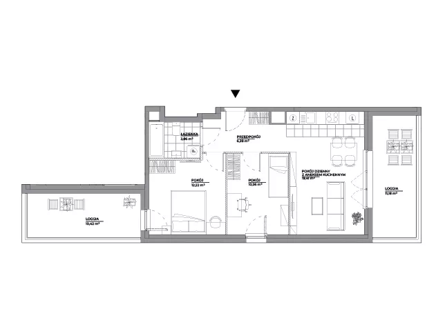 2 pokoje, mieszkanie 52,23 m², piętro 2, oferta nr B2/176, Architektów, Wrocław, Al. Architektów 22-30