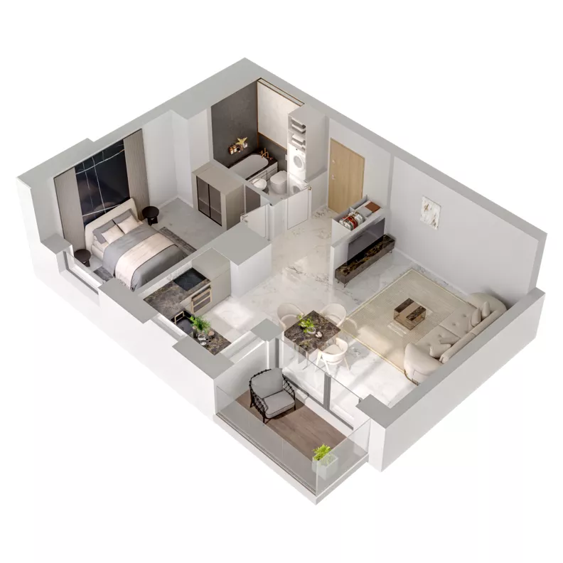 2 pokoje, mieszkanie 43,36 m², piętro 3, oferta nr A2/167, Zaspa Wysoko, Gdańsk, Zaspa, Zaspa-Młyniec, aleja Jana Pawła II