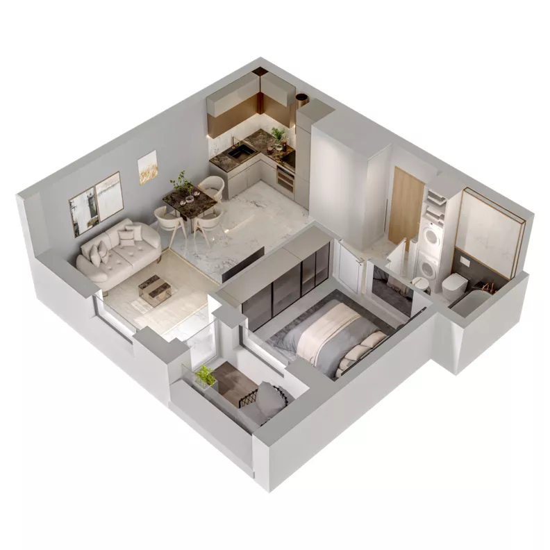 2 pokoje, mieszkanie 36,79 m², piętro 15, oferta nr A2/268, Zaspa Wysoko, Gdańsk, Zaspa, Zaspa-Młyniec, aleja Jana Pawła II
