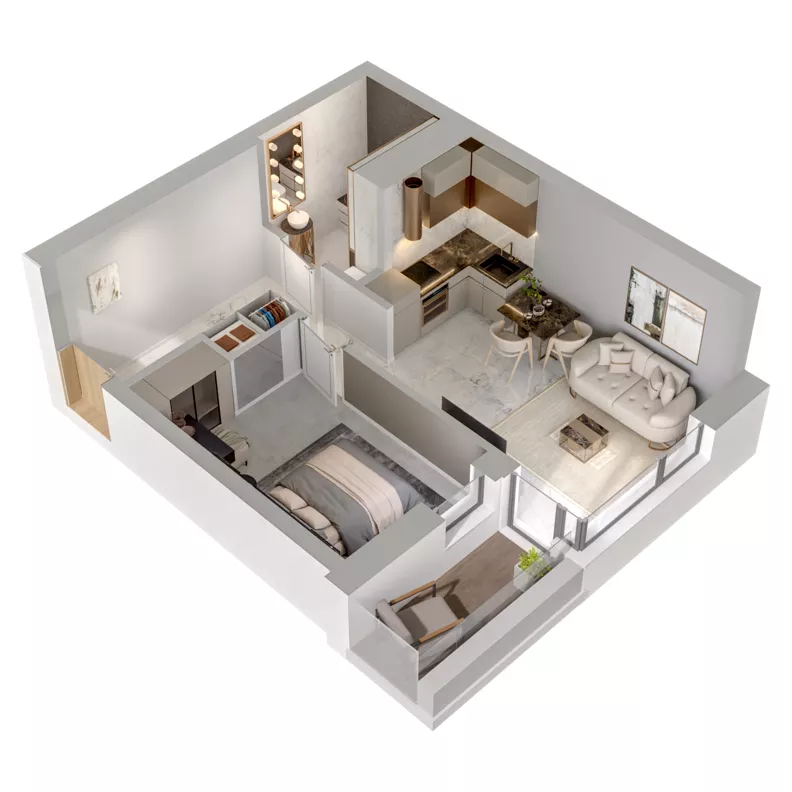 2 pokoje, mieszkanie 38,45 m², piętro 5, oferta nr A1/40, Zaspa Wysoko, Gdańsk, Zaspa, Zaspa-Młyniec, aleja Jana Pawła II