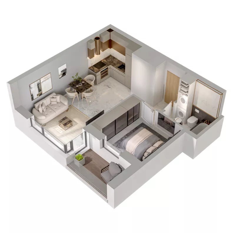 2 pokoje, mieszkanie 35,92 m², piętro 6, oferta nr A2/190, Zaspa Wysoko, Gdańsk, Zaspa, Zaspa-Młyniec, aleja Jana Pawła II
