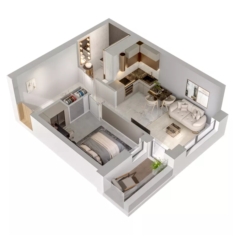 2 pokoje, mieszkanie 38,81 m², piętro 15, oferta nr A2/271, Zaspa Wysoko, Gdańsk, Zaspa, Zaspa-Młyniec, aleja Jana Pawła II