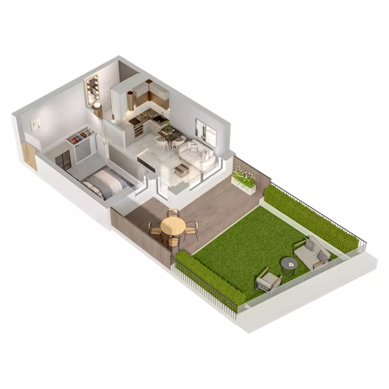 2 pokoje, mieszkanie 38,21 m², piętro 1, oferta nr A1/5, Zaspa Wysoko, Gdańsk, Zaspa, Zaspa-Młyniec, aleja Jana Pawła II