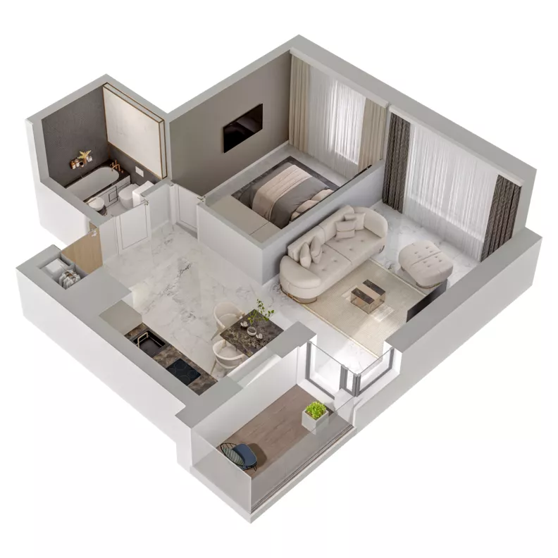 2 pokoje, mieszkanie 43,86 m², piętro 10, oferta nr A1/89, Zaspa Wysoko, Gdańsk, Zaspa, Zaspa-Młyniec, aleja Jana Pawła II