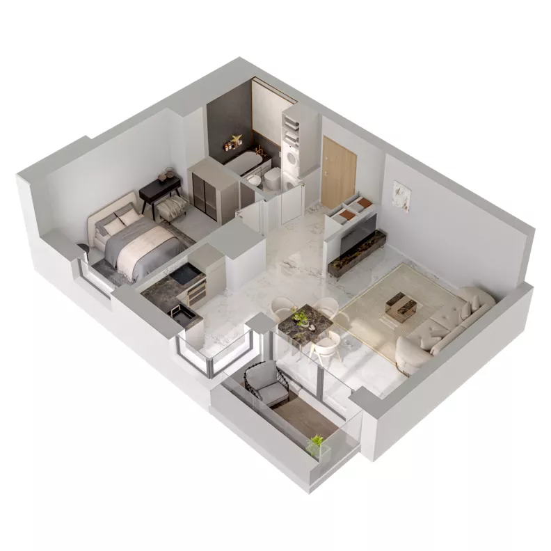 2 pokoje, mieszkanie 43,90 m², piętro 9, oferta nr A2/221, Zaspa Wysoko, Gdańsk, Zaspa, Zaspa-Młyniec, aleja Jana Pawła II