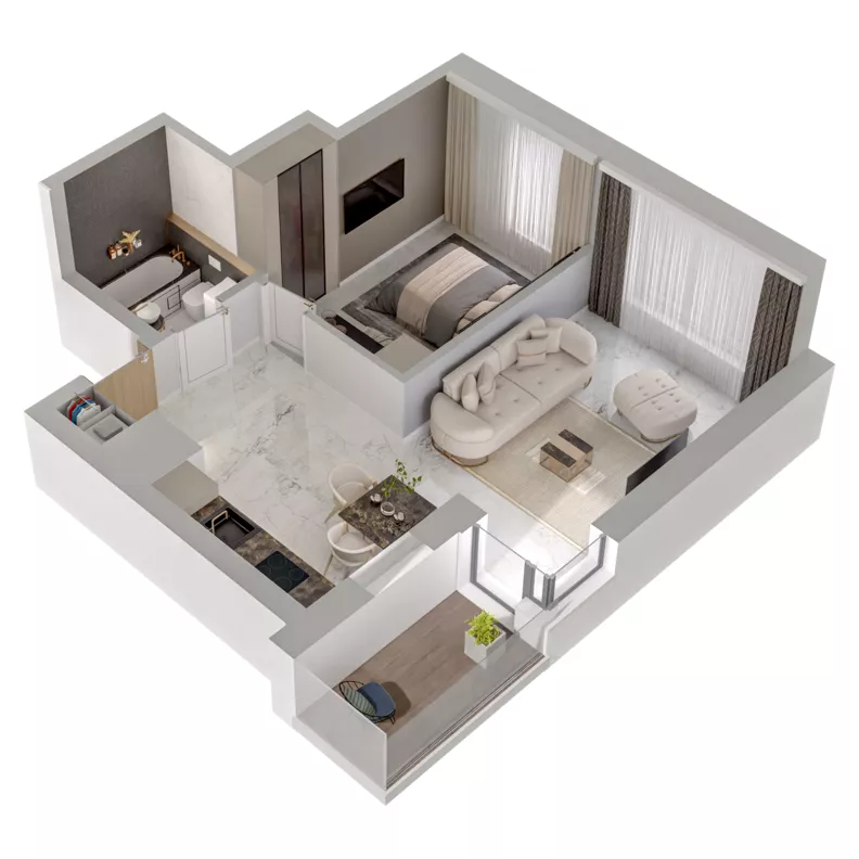 2 pokoje, mieszkanie 44,64 m², piętro 12, oferta nr A2/250, Zaspa Wysoko, Gdańsk, Zaspa, Zaspa-Młyniec, aleja Jana Pawła II