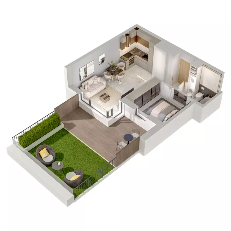 2 pokoje, mieszkanie 35,40 m², piętro 1, oferta nr A2/146, Zaspa Wysoko, Gdańsk, Zaspa, Zaspa-Młyniec, aleja Jana Pawła II