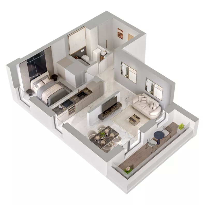 2 pokoje, mieszkanie 46,25 m², piętro 1, oferta nr A2/151, Zaspa Wysoko, Gdańsk, Zaspa, Zaspa-Młyniec, aleja Jana Pawła II