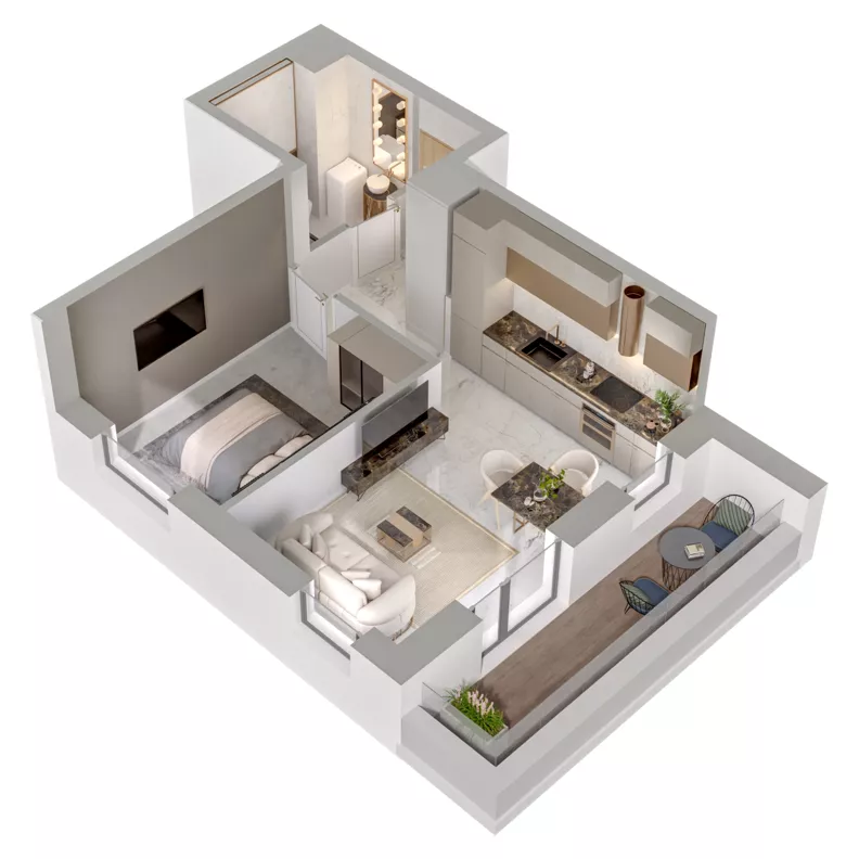2 pokoje, mieszkanie 35,82 m², piętro 7, oferta nr A2/204, Zaspa Wysoko, Gdańsk, Zaspa, Zaspa-Młyniec, aleja Jana Pawła II