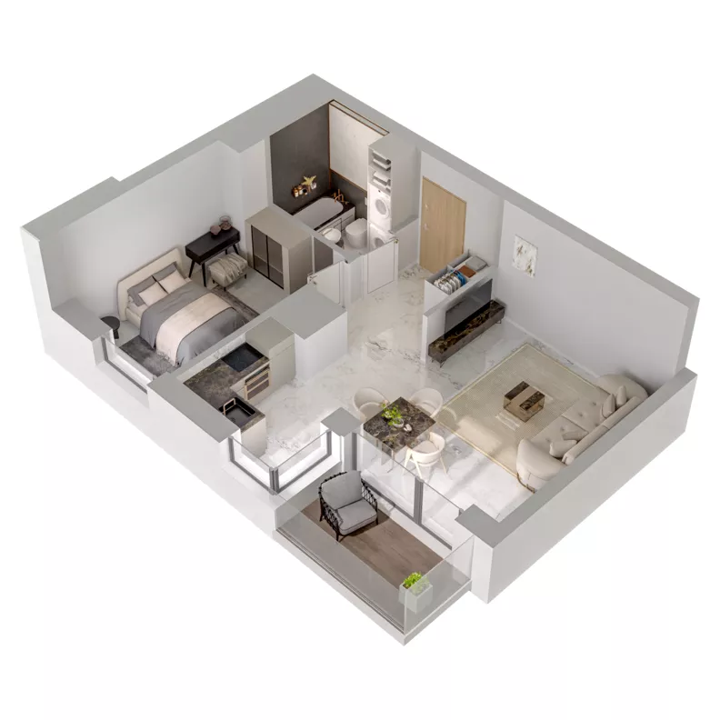 2 pokoje, mieszkanie 43,90 m², piętro 8, oferta nr A2/212, Zaspa Wysoko, Gdańsk, Zaspa, Zaspa-Młyniec, aleja Jana Pawła II