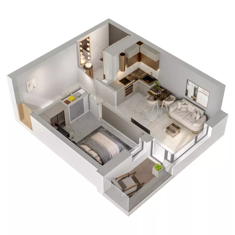 2 pokoje, mieszkanie 38,81 m², piętro 14, oferta nr A1/119, Zaspa Wysoko, Gdańsk, Zaspa, Zaspa-Młyniec, aleja Jana Pawła II