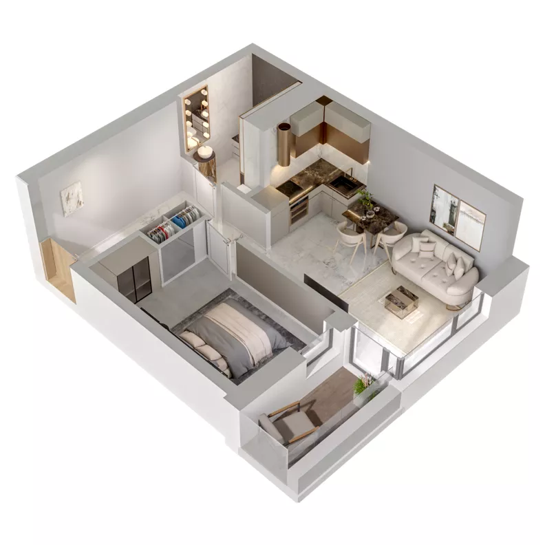 2 pokoje, mieszkanie 38,11 m², piętro 1, oferta nr A2/149, Zaspa Wysoko, Gdańsk, Zaspa, Zaspa-Młyniec, aleja Jana Pawła II