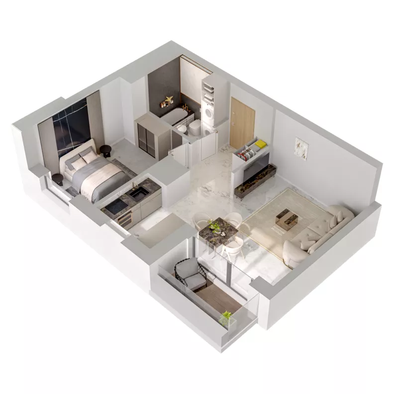 2 pokoje, mieszkanie 42,49 m², piętro 1, oferta nr A2/150, Zaspa Wysoko, Gdańsk, Zaspa, Zaspa-Młyniec, aleja Jana Pawła II