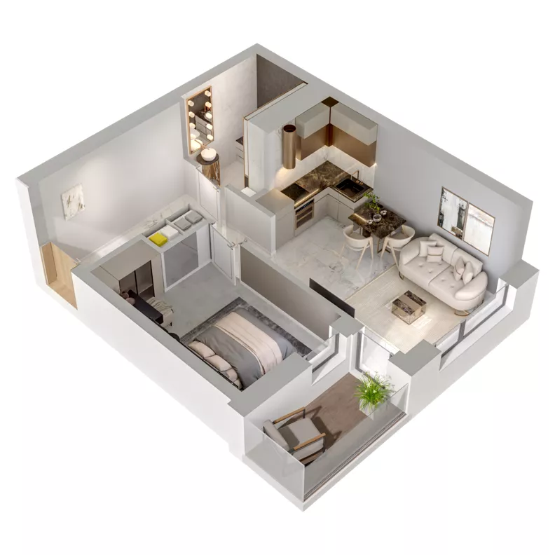 2 pokoje, mieszkanie 38,81 m², piętro 16, oferta nr A1/134, Zaspa Wysoko, Gdańsk, Zaspa, Zaspa-Młyniec, aleja Jana Pawła II