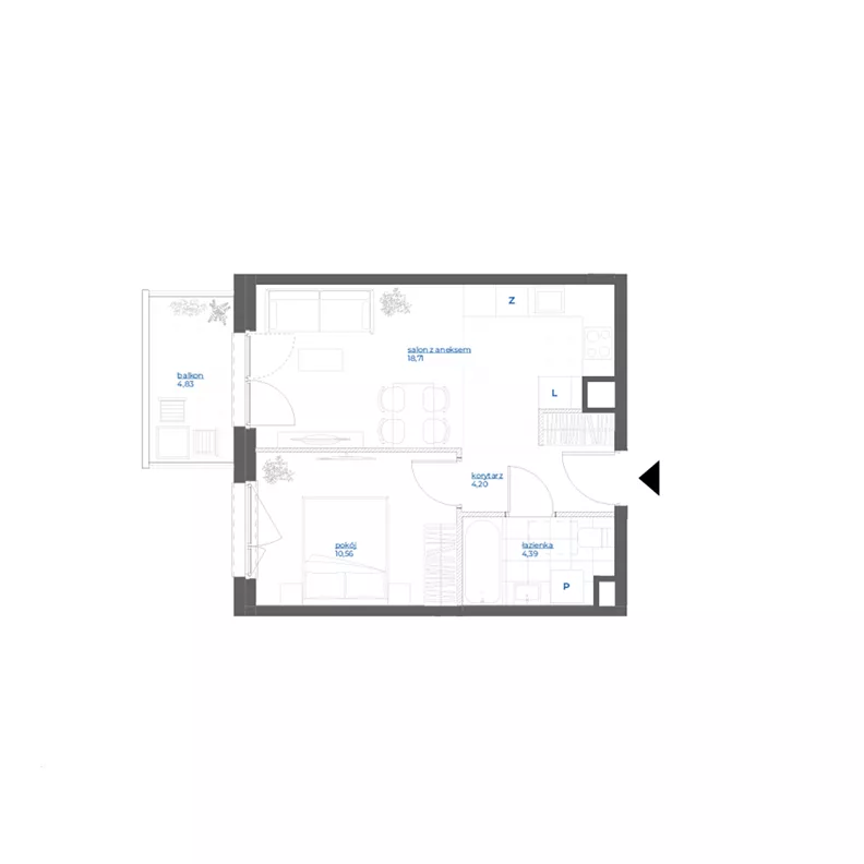2 pokoje, mieszkanie 37,86 m², piętro 1, oferta nr 28/14, Leśny Marcelin, Poznań, Grunwald, Junikowo, ul. Jeleniogórska