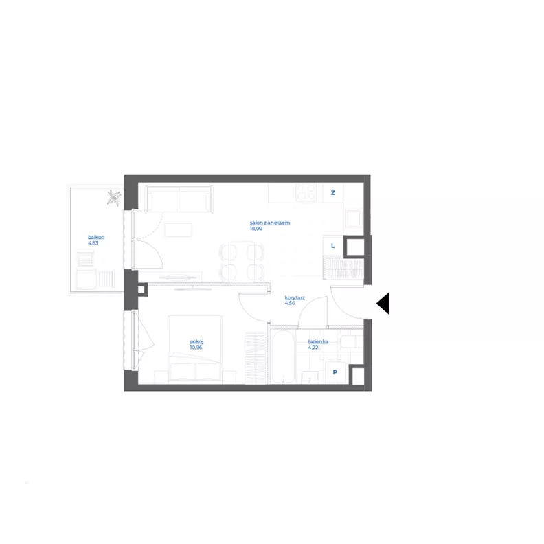 2 pokoje, mieszkanie 37,74 m², piętro 4, oferta nr 28/43, Leśny Marcelin, Poznań, Grunwald, Junikowo, ul. Jeleniogórska