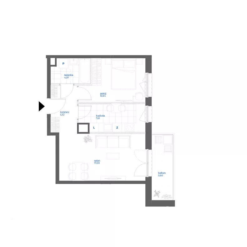 2 pokoje, mieszkanie 44,92 m², piętro 4, oferta nr 28/38, Leśny Marcelin, Poznań, Grunwald, Junikowo, ul. Jeleniogórska