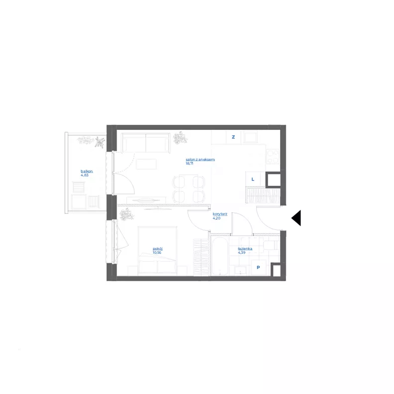 2 pokoje, mieszkanie 37,86 m², piętro 3, oferta nr 28/32, Leśny Marcelin, Poznań, Grunwald, Junikowo, ul. Jeleniogórska