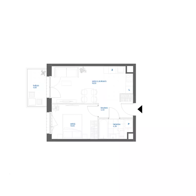 2 pokoje, mieszkanie 37,84 m², piętro 1, oferta nr 28/15, Leśny Marcelin, Poznań, Grunwald, Junikowo, ul. Jeleniogórska