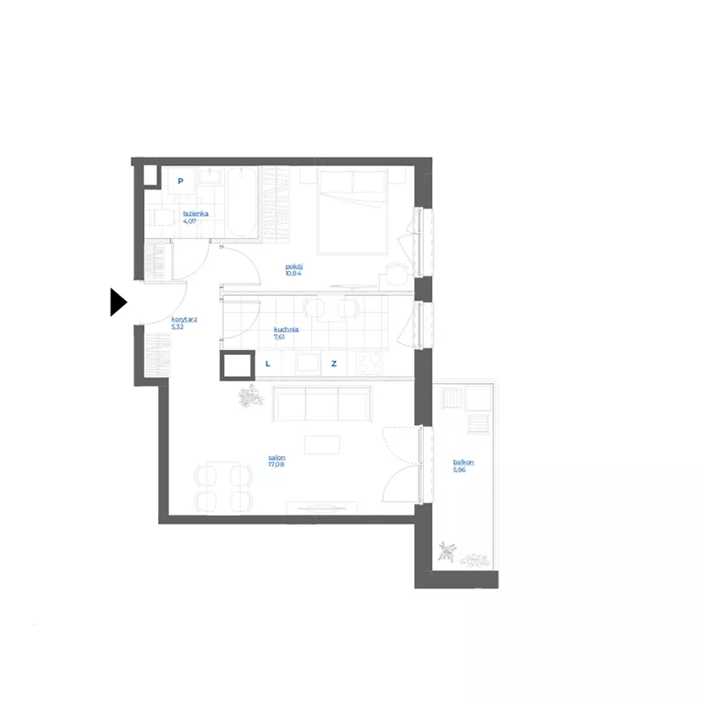 2 pokoje, mieszkanie 44,92 m², piętro 1, oferta nr 28/11, Leśny Marcelin, Poznań, Grunwald, Junikowo, ul. Jeleniogórska