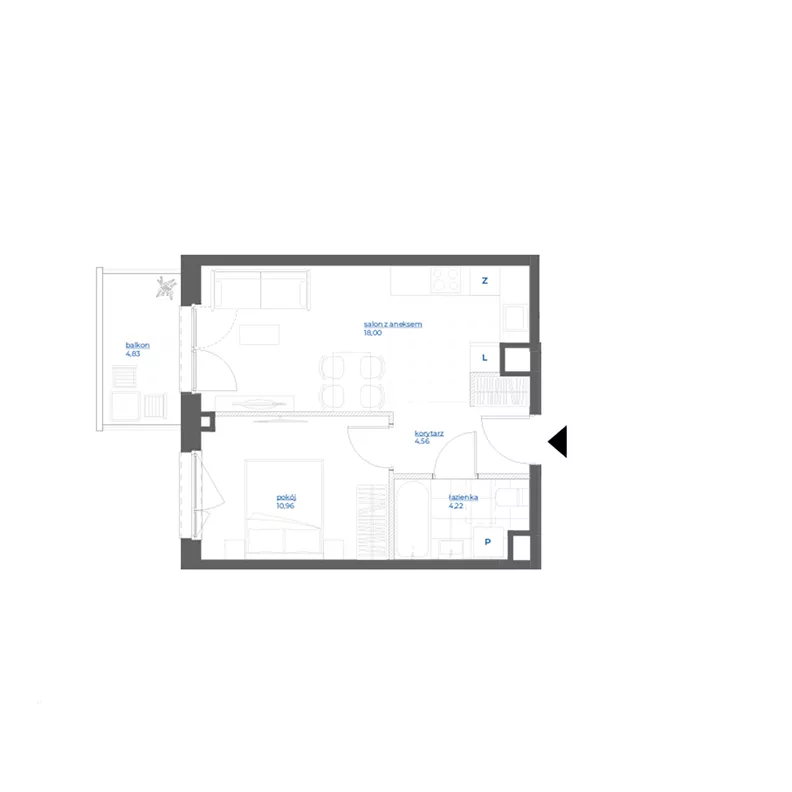 2 pokoje, mieszkanie 37,74 m², piętro 3, oferta nr 28/34, Leśny Marcelin, Poznań, Grunwald, Junikowo, ul. Jeleniogórska