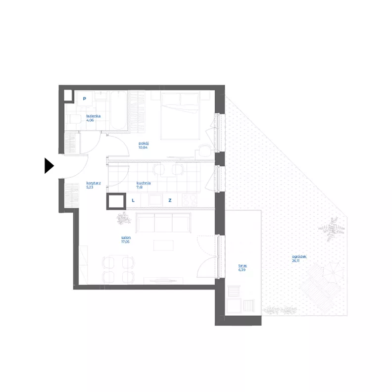 2 pokoje, mieszkanie 44,79 m², parter, oferta nr 28/4, Leśny Marcelin, Poznań, Grunwald, Junikowo, ul. Jeleniogórska