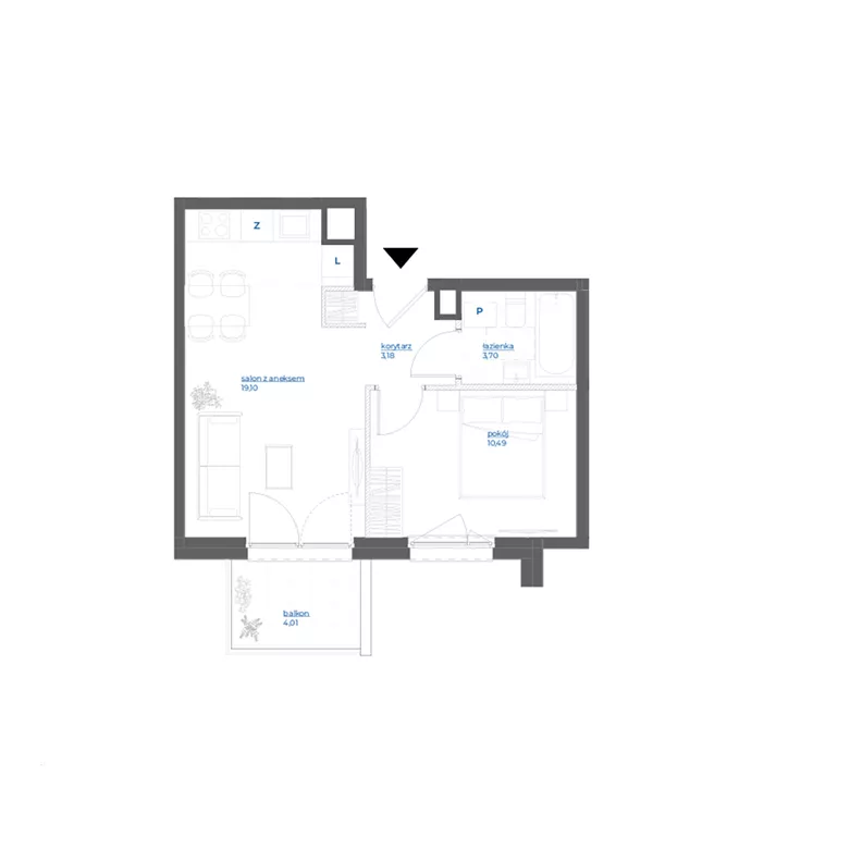2 pokoje, mieszkanie 36,47 m², piętro 1, oferta nr 28/81, Leśny Marcelin, Poznań, Grunwald, Junikowo, ul. Jeleniogórska