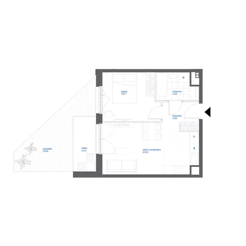 2 pokoje, mieszkanie 39,83 m², parter, oferta nr 28/73, Leśny Marcelin, Poznań, Grunwald, Junikowo, ul. Jeleniogórska
