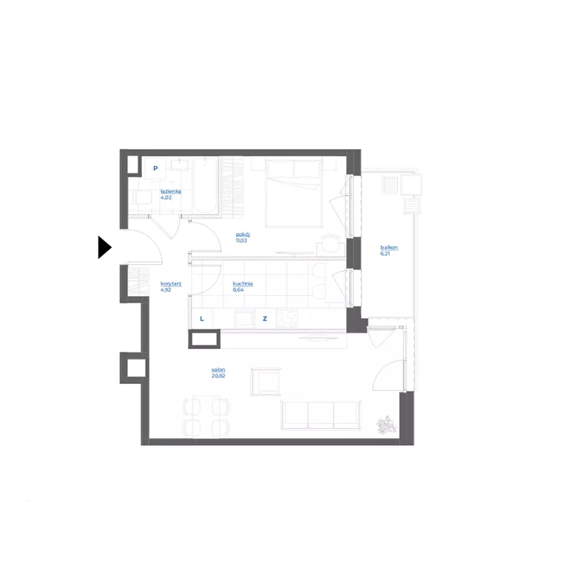 2 pokoje, mieszkanie 49,42 m², piętro 3, oferta nr 28/91, Leśny Marcelin, Poznań, Grunwald, Junikowo, ul. Jeleniogórska