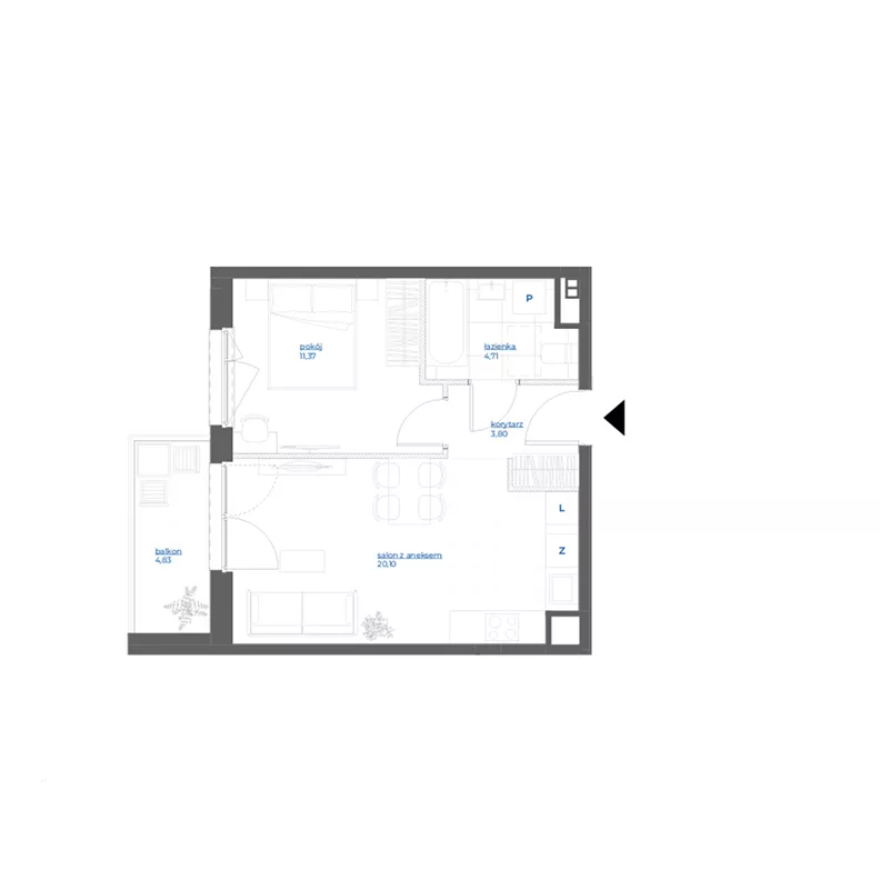 2 pokoje, mieszkanie 39,98 m², piętro 4, oferta nr 28/101, Leśny Marcelin, Poznań, Grunwald, Junikowo, ul. Jeleniogórska