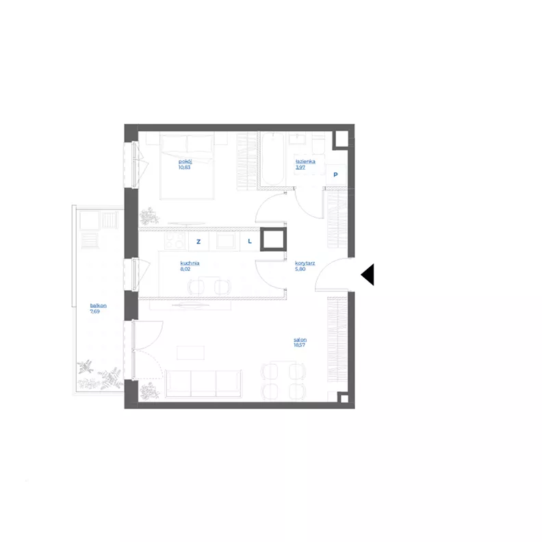 2 pokoje, mieszkanie 47,19 m², piętro 2, oferta nr 28A/123, Leśny Marcelin, Poznań, Grunwald, Junikowo, ul. Jeleniogórska
