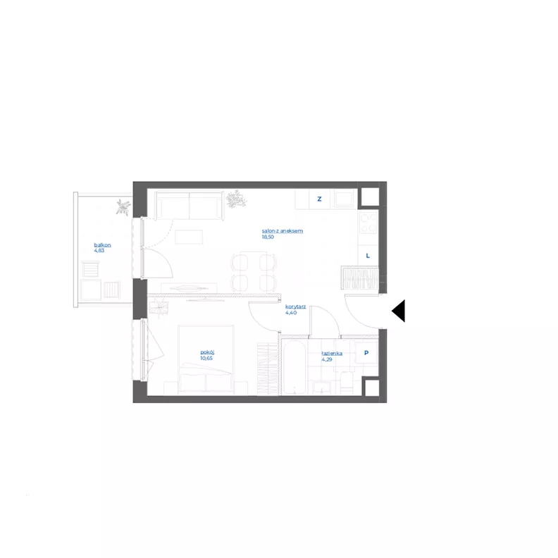 2 pokoje, mieszkanie 37,84 m², piętro 4, oferta nr 28/42, Leśny Marcelin, Poznań, Grunwald, Junikowo, ul. Jeleniogórska