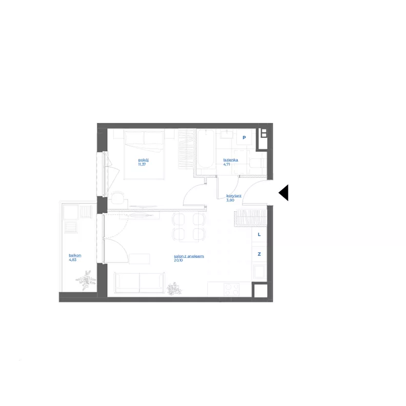 2 pokoje, mieszkanie 39,98 m², piętro 2, oferta nr 28/87, Leśny Marcelin, Poznań, Grunwald, Junikowo, ul. Jeleniogórska