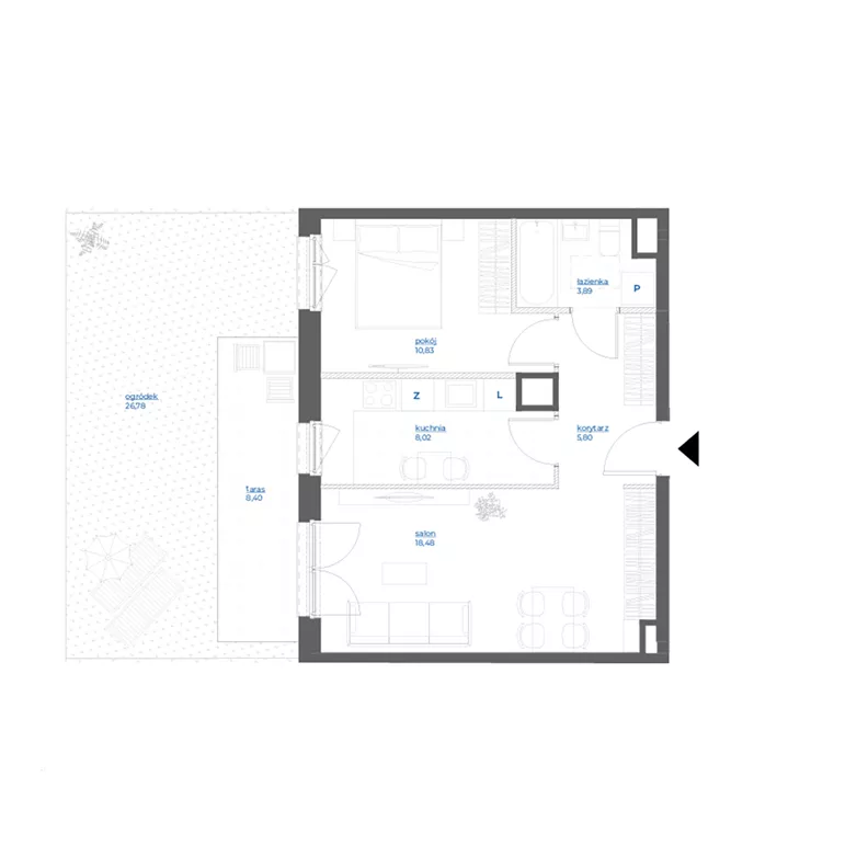 2 pokoje, mieszkanie 47,02 m², parter, oferta nr 28A/112, Leśny Marcelin, Poznań, Grunwald, Junikowo, ul. Jeleniogórska