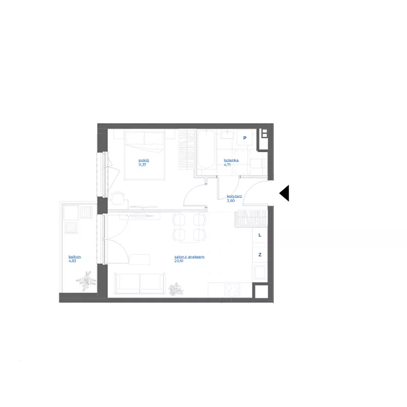 2 pokoje, mieszkanie 39,98 m², piętro 5, oferta nr 28/108, Leśny Marcelin, Poznań, Grunwald, Junikowo, ul. Jeleniogórska