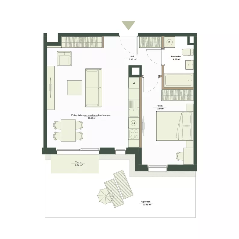 2 pokoje, mieszkanie 48,46 m², parter, oferta nr B8/24, Apartamenty Onlylife, Warszawa, Wilanów, Powsin, ul. Łukasza Drewny/Potułkały