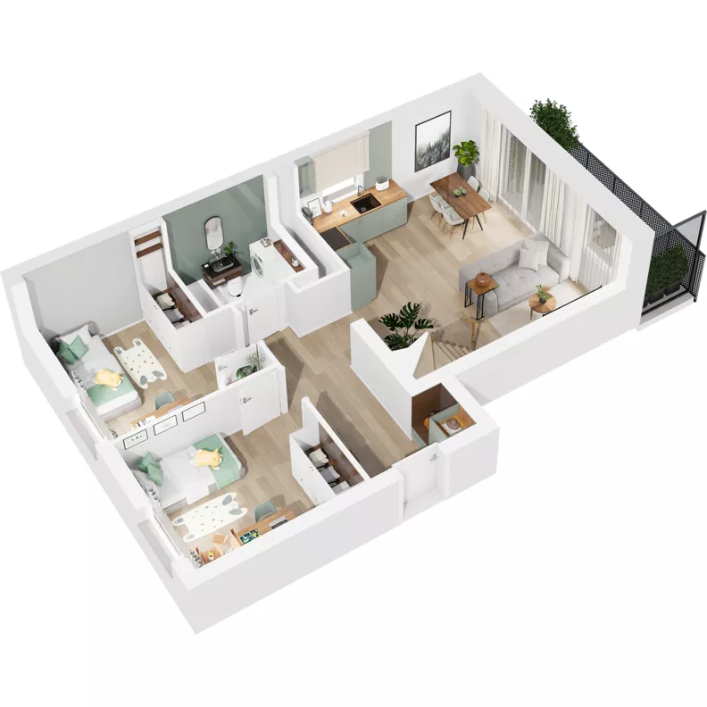 2 pokoje, mieszkanie 42,53 m², piętro 3, oferta nr 122/20, Dobre Strony, Kraków, Dębniki, Borek Fałęcki, ul. Obozowa