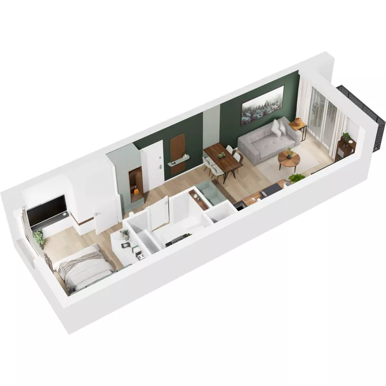 2 pokoje, mieszkanie 36,89 m², piętro 1, oferta nr 124/246, Dobre Strony, Kraków, Dębniki, Borek Fałęcki, ul. Obozowa