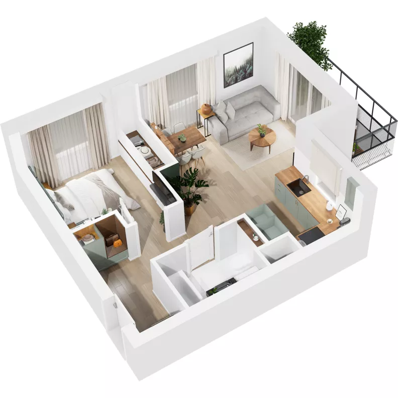 2 pokoje, mieszkanie 43,46 m², piętro 6, oferta nr 122/37, Dobre Strony, Kraków, Dębniki, Borek Fałęcki, ul. Obozowa
