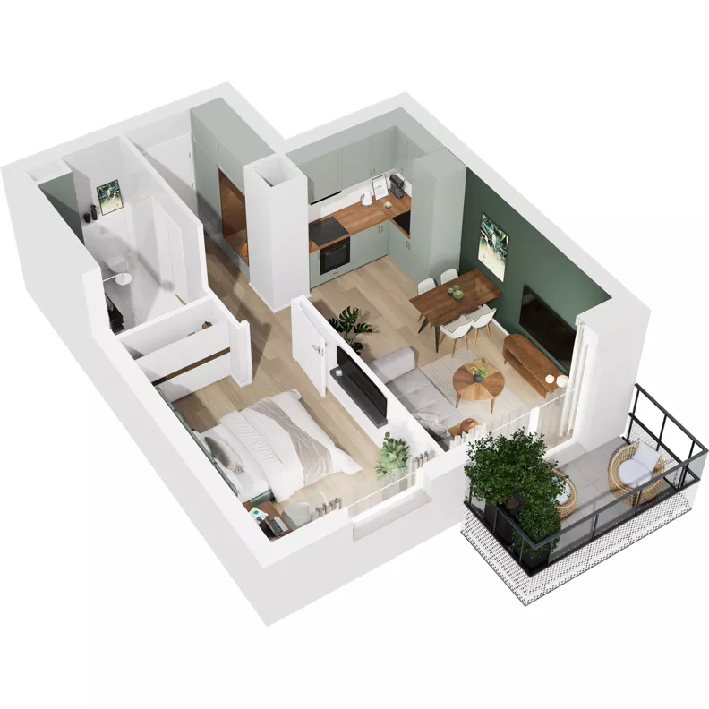 2 pokoje, mieszkanie 36,70 m², piętro 4, oferta nr 122/27, Dobre Strony, Kraków, Dębniki, Borek Fałęcki, ul. Obozowa