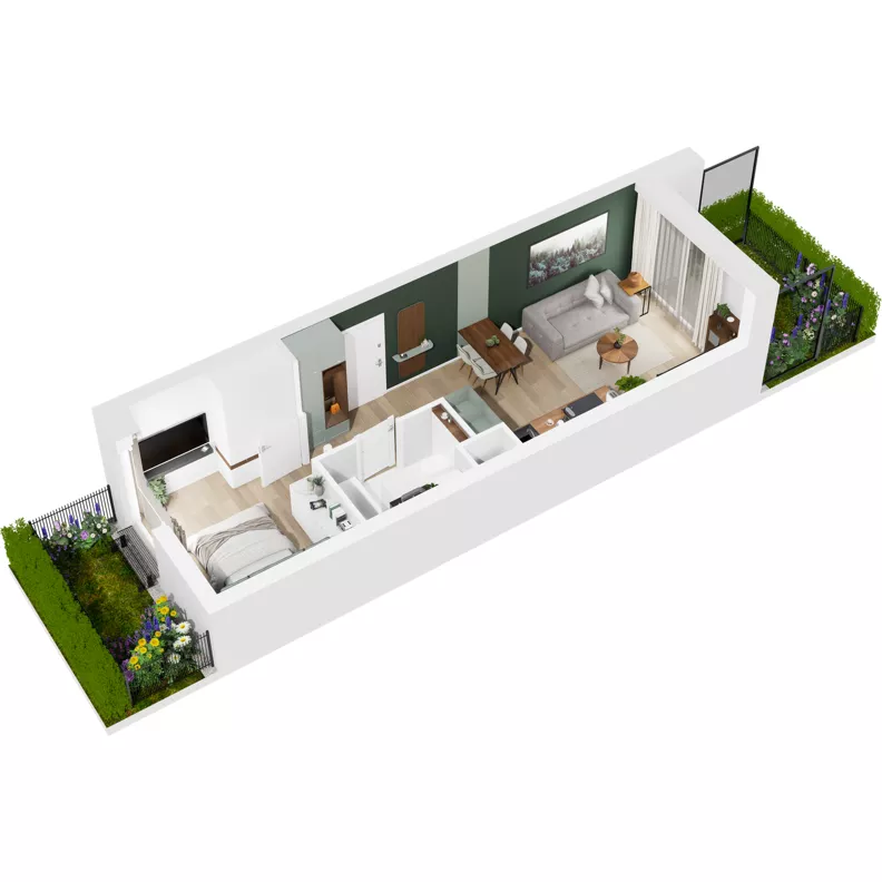 2 pokoje, mieszkanie 36,89 m², parter, oferta nr 124/243, Dobre Strony, Kraków, Dębniki, Borek Fałęcki, ul. Obozowa