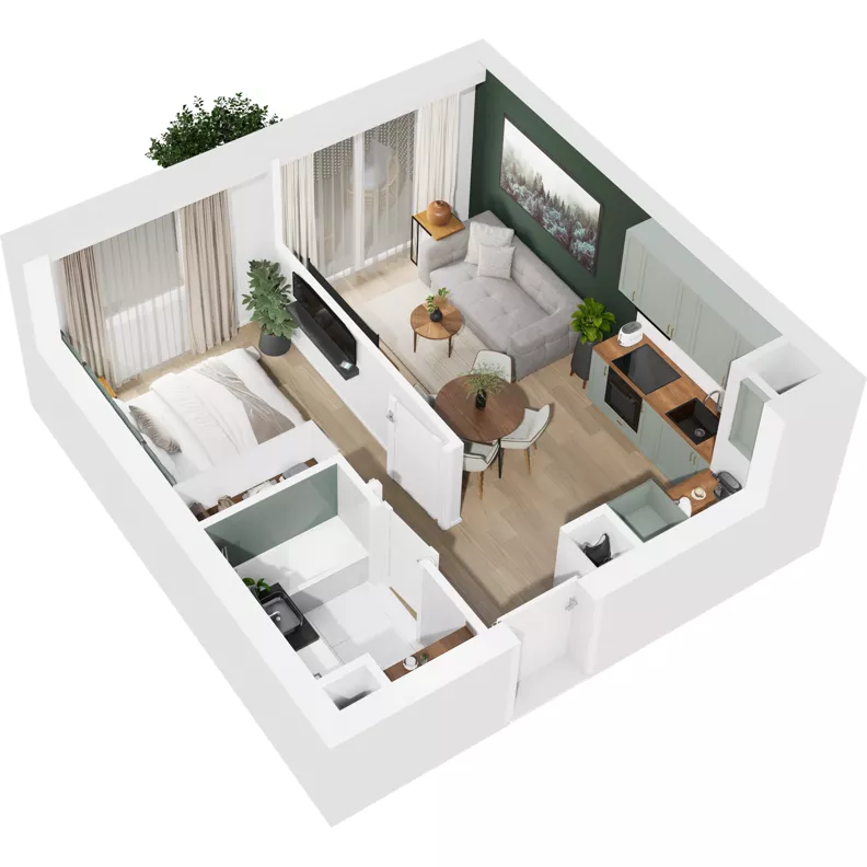 2 pokoje, mieszkanie 32,49 m², piętro 3, oferta nr 122/103, Dobre Strony, Kraków, Dębniki, Borek Fałęcki, ul. Obozowa