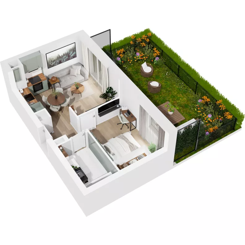 2 pokoje, mieszkanie 36,25 m², parter, oferta nr 126/205, Dobre Strony, Kraków, Dębniki, Borek Fałęcki, ul. Obozowa