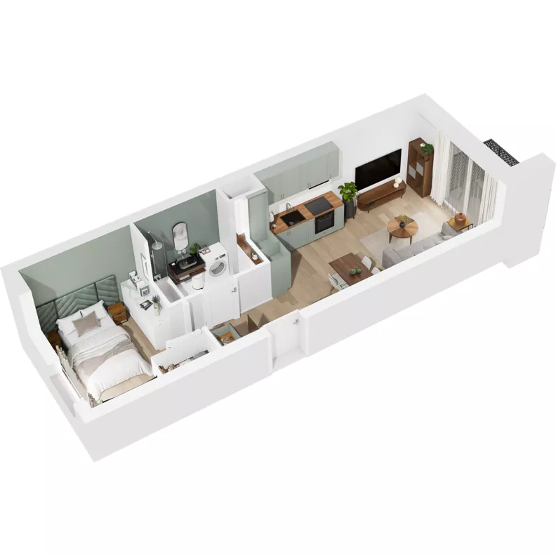 2 pokoje, mieszkanie 36,88 m², piętro 2, oferta nr 124/232, Dobre Strony, Kraków, Dębniki, Borek Fałęcki, ul. Obozowa