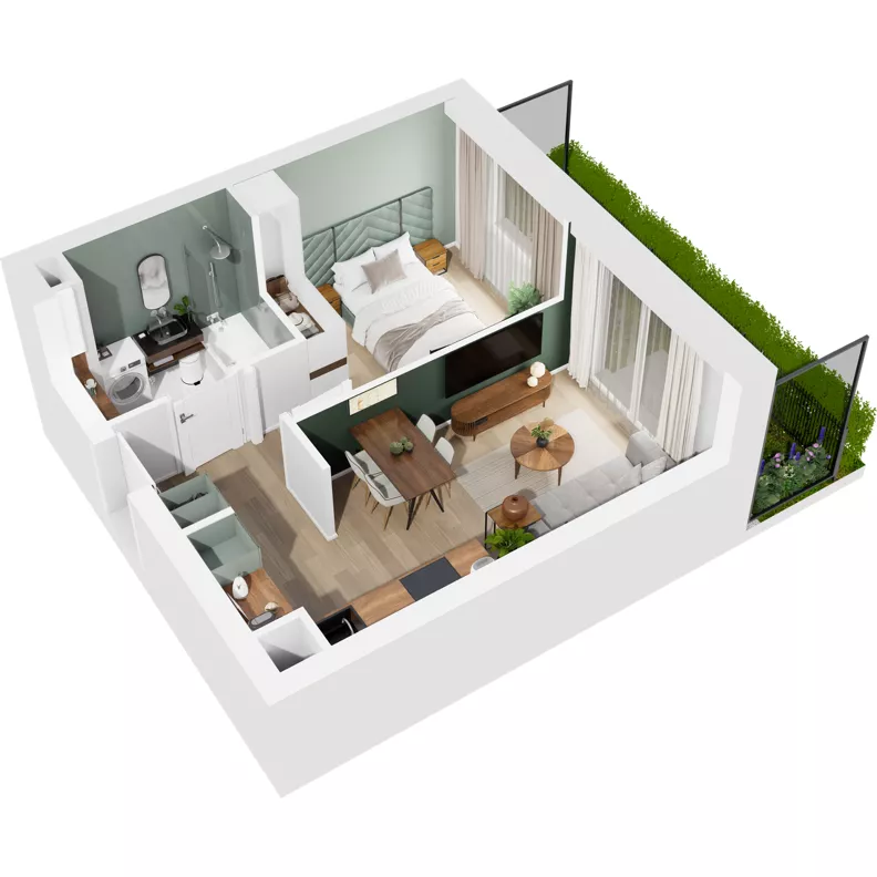 2 pokoje, mieszkanie 33,35 m², parter, oferta nr 124/242, Dobre Strony, Kraków, Dębniki, Borek Fałęcki, ul. Obozowa
