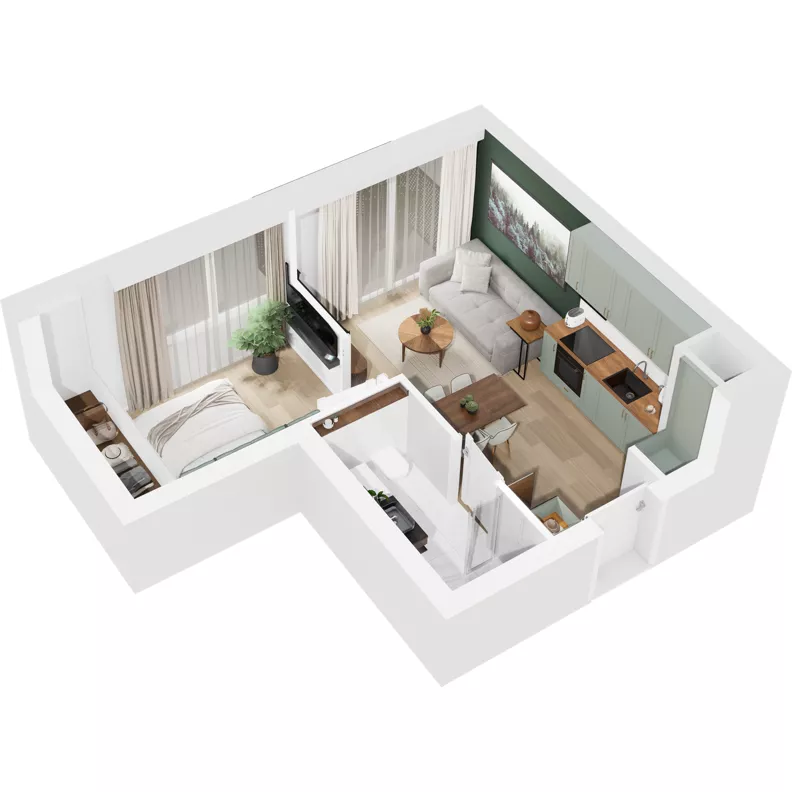 2 pokoje, mieszkanie 31,12 m², piętro 3, oferta nr 126/174, Dobre Strony, Kraków, Dębniki, Borek Fałęcki, ul. Obozowa