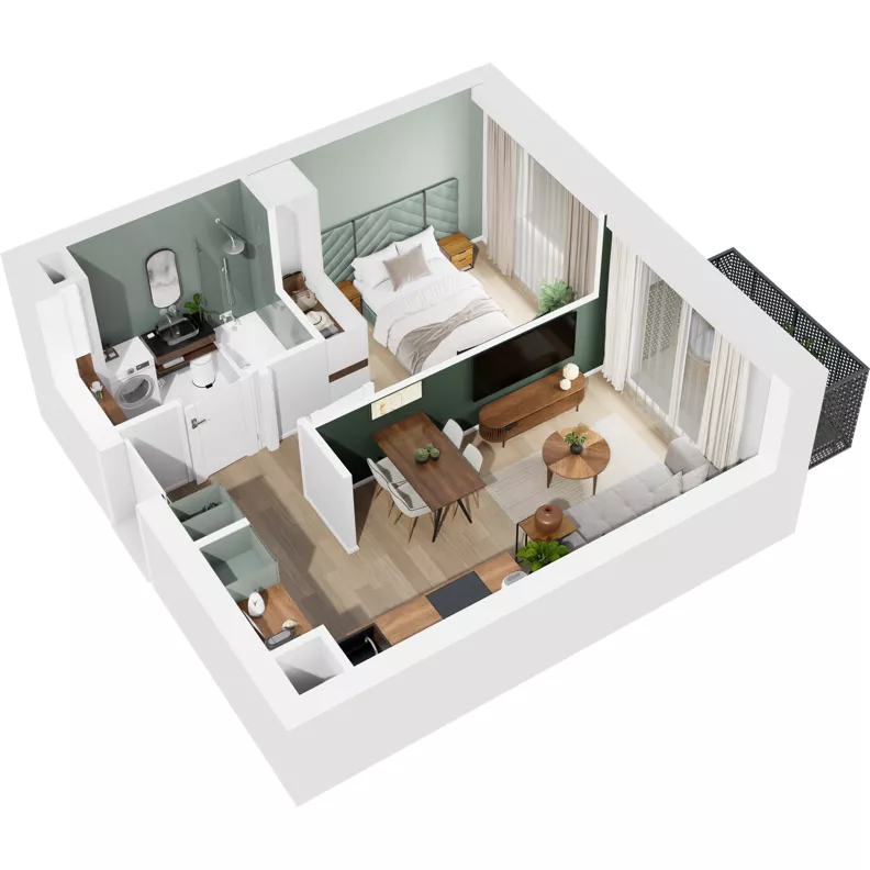 2 pokoje, mieszkanie 33,35 m², piętro 4, oferta nr 124/254, Dobre Strony, Kraków, Dębniki, Borek Fałęcki, ul. Obozowa