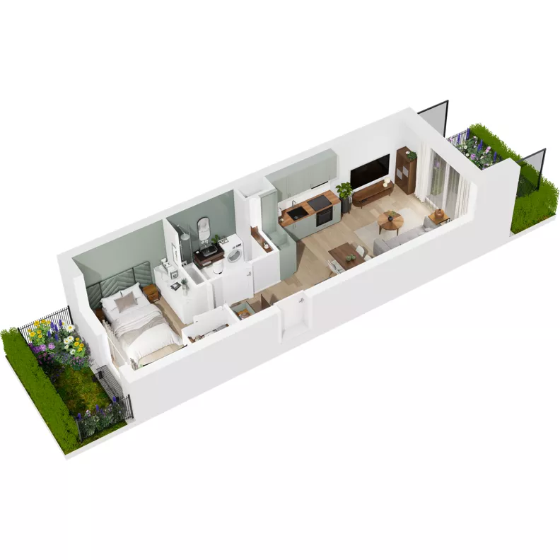 2 pokoje, mieszkanie 36,89 m², parter, oferta nr 124/227, Dobre Strony, Kraków, Dębniki, Borek Fałęcki, ul. Obozowa